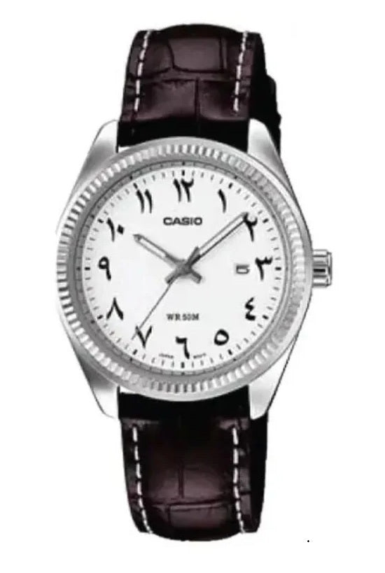 CASIO COLLECTION LADY DATE - LEATHER, WHITE LTP-1302L-7B3VDF