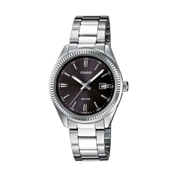 CASIO COLLECTION LADY DATE - BLACK LTP-1302PD-1A1VEG