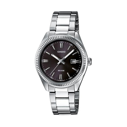 CASIO COLLECTION LADY DATE - BLACK LTP-1302PD-1A1VEG