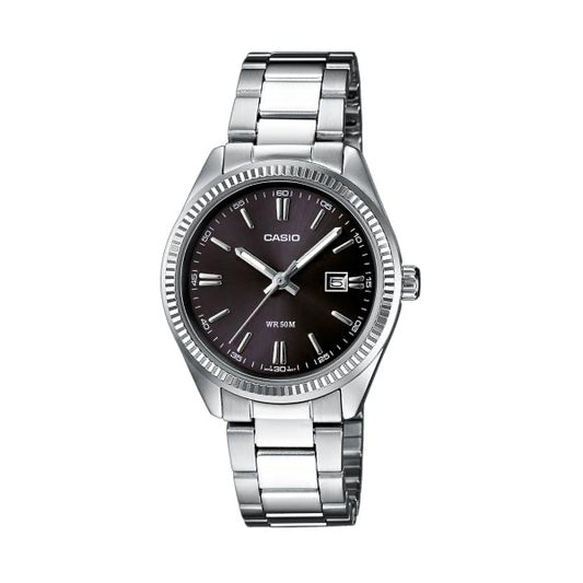 CASIO COLLECTION LADY DATE - BLACK LTP-1302PD-1A1VEG