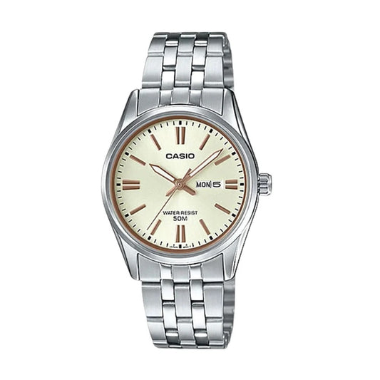 CASIO COLLECTION LADY DAY & DATE - CHAMPAGNE LTP-1335D-9AVDF