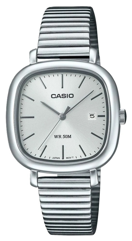 CASIO COLLECTION DATE SQUARE - SILVER LTP-B166D-7AVEF
