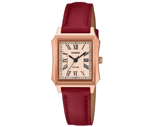 CASIO COLLECTION TANK — КОЖАНЫЙ РЕМЕШОК, РОЗОВОЕ ЗОЛОТО LTP-B190RGL-4BVER