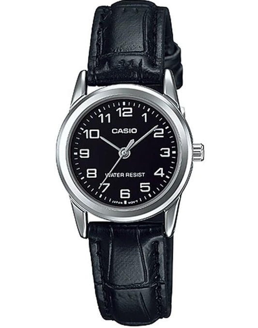 CASIO COLLECTION LADY 3H, LEATHER - BLACK LTP-V001L-1BUDF