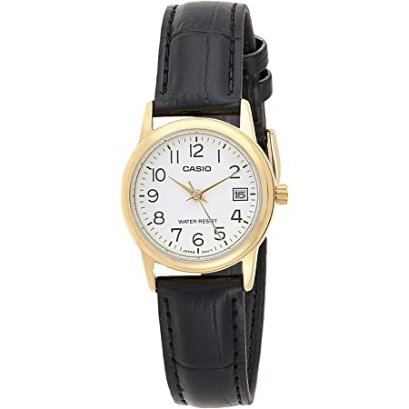 CASIO COLLECTION LADY DATE GOLD, LEATHER - WHITE LTP-V002GL-7B2UDF