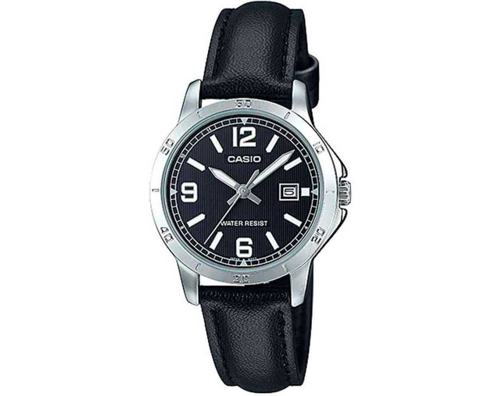 CASIO COLLECTION ЖЕНСКИЕ С ДАТОЙ, КОЖАНЫЕ - ЧЕРНЫЕ LTP-V004L-1BUDF