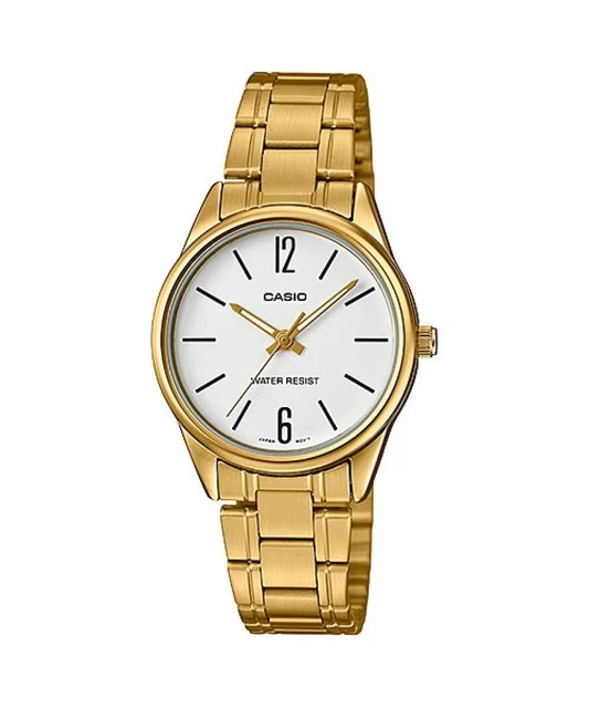 CASIO COLLECTION ONLY TIME LADY, GOLD - WHITE LTP-V005G-7BUDF
