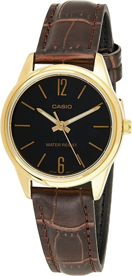 CASIO COLLECTION ONLY TIME LADY, LEATHER - BLACK LTP-V005GL-1BUDF