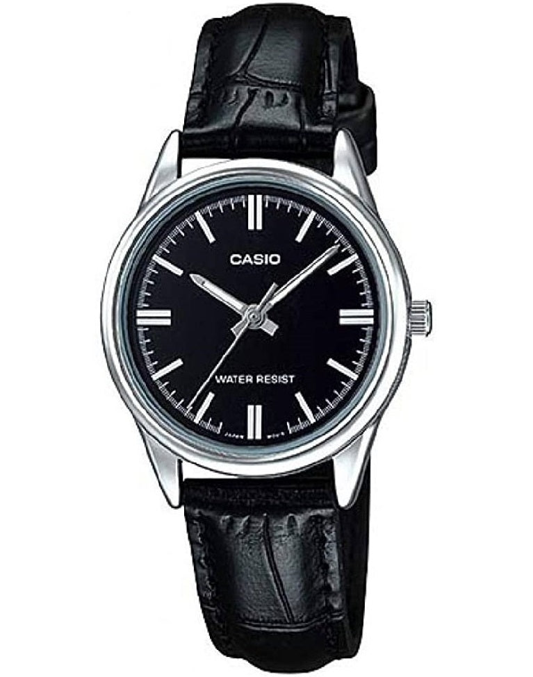 CASIO COLLECTION ONLY TIME LADY, LEATHER - BLACK LTP-V005L-1AUDF