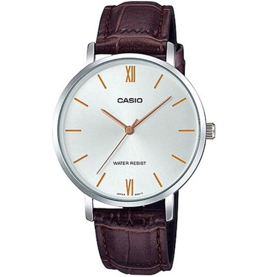 CASIO COLLECTION MINIMAL, LEATHER - SILVER LTP-VT01L-7B2UDF