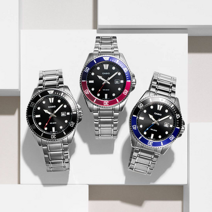 CASIO COLLECTION DIVER DATE 200M - BLACK MDV-107D-1A1VEF