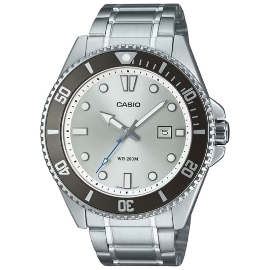 CASIO COLLECTION DIVER DATE 200M - SUDRABKRĀSAS MDV-107D-7AVDF