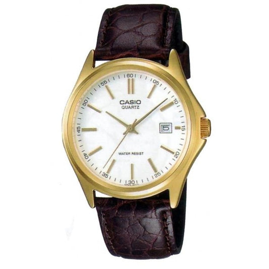CASIO COLLECTION DATE LEATHER - WHITE MTP-1183Q-7ADF