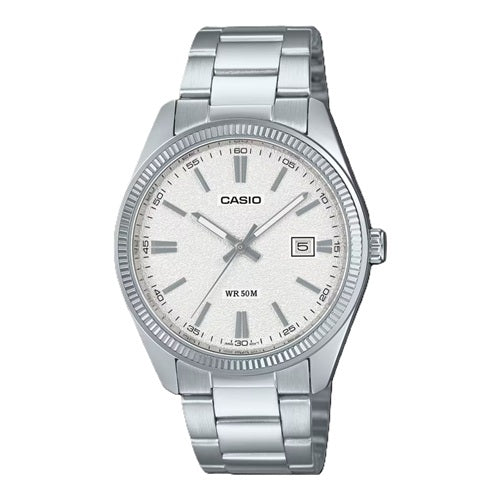 CASIO COLLECTION DATE - WHITE, MATTE DIAL MTP-1302DA-7AVDF