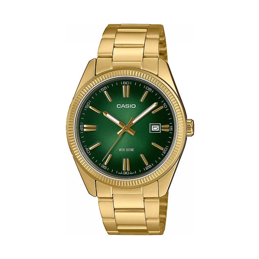 CASIO COLLECTION DATE, GOLD - GREEN MTP-1302PGC-3AVEF