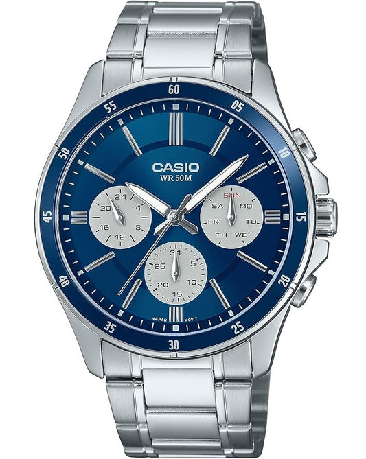 CASIO COLLECTION DAUDZFUNKCIONĀLS KALENDĀRS - ZILS MTP-1374D-2A3VDF
