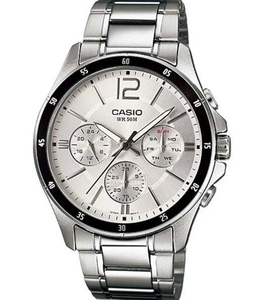 CASIO COLLECTION MULTIFUNCTION CALENDAR - SILVER MTP-1374D-7AVDF