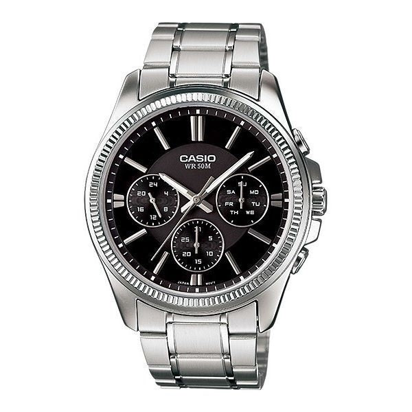 CASIO COLLECTION DAUDZFUNKCIONĀLS KALENDĀRS - MELNS MTP-1375D-1AVDF