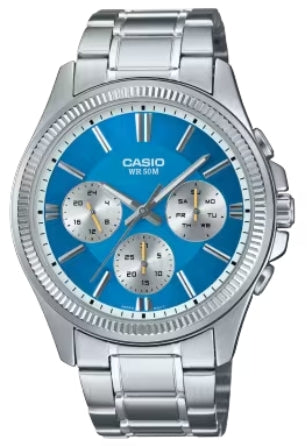 CASIO COLLECTION MULTIFUNCTION CALENDAR - LIGHT BLUE MTP-1375D-2A2VDF