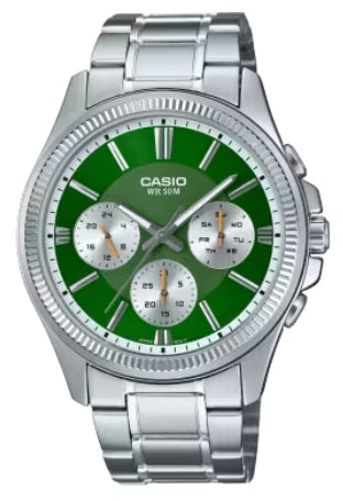 CASIO DAY DATE MULTIFUNCTION - GREEN MTP-1375D-3AVDF