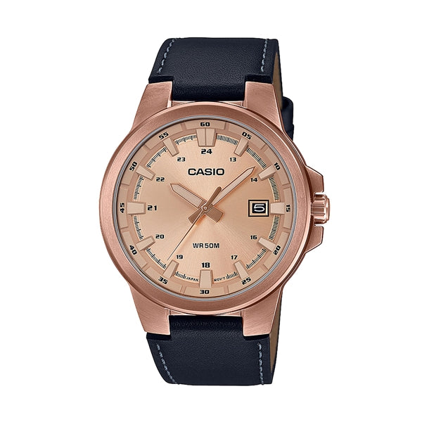 CASIO COLLECTION 3D - LEATHER, ROSE GOLD MTP-E173RL-5AVEF