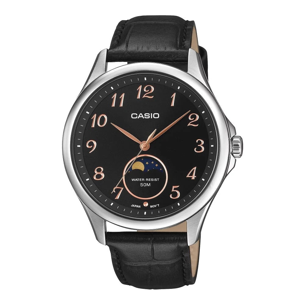 CASIO COLLECTION MOONPHASES - SILVER LEATHER MTP-M110L-1AVER