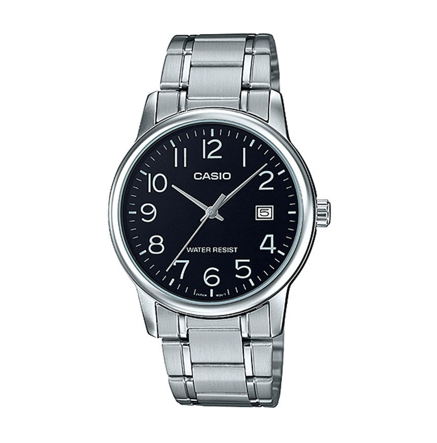 CASIO COLLECTION DATE STEEL - BLACK MTP-V002D-1BUDF
