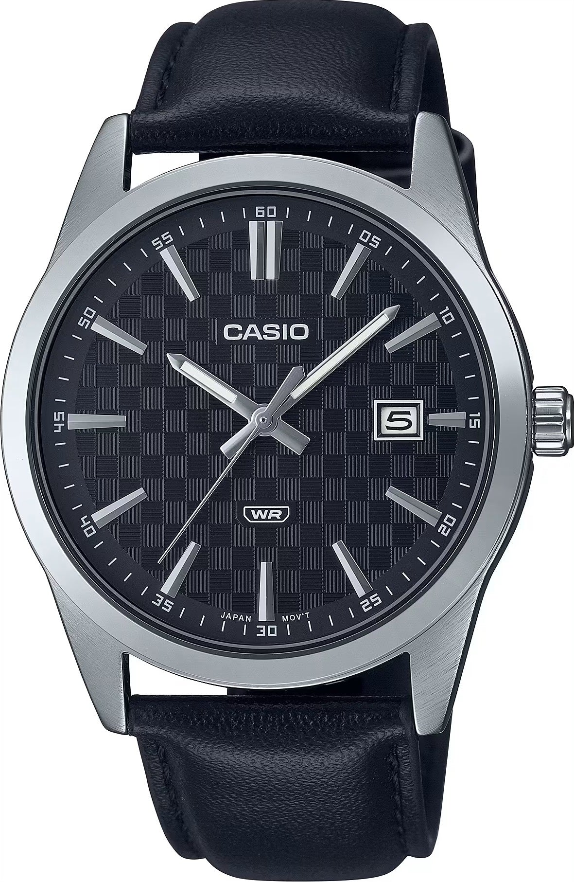 CASIO COLLECTION DATE – КАРБОНОВЫЙ ДИЗАЙН – СЕРЕБРО И ЧЕРНЫЙ MTP-VD03L-1AUDF
