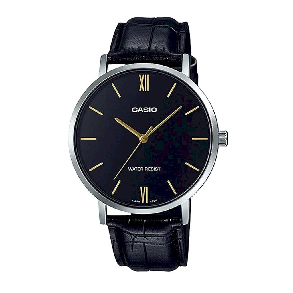 CASIO COLLECTION MINIMAL, LEATHER - BLACK MTP-VT01L-1BUDF
