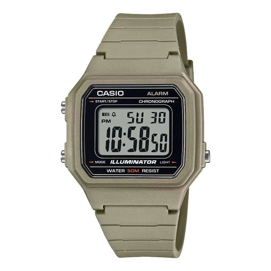 CASIO TIMELESS COLLECTION SPORT ILLUMINATOR WR 50M, ALARM, CHRONOGRAPH - SAND W-217H-5AVDF