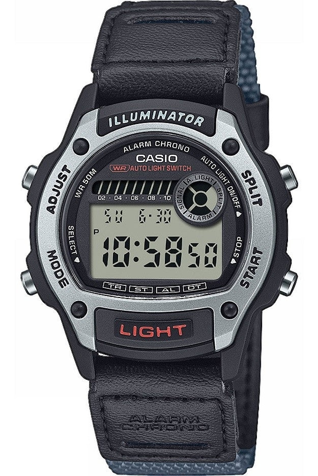 CASIO SPORT ILLUMINATOR MAZAI PLASTNAI 36,6 mm korpuss - SUDRABA W-220HF-8AVEF
