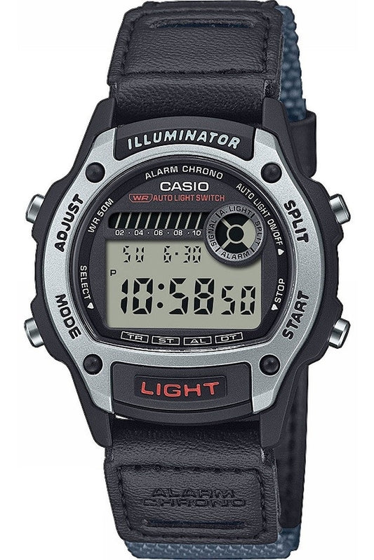 CASIO SPORT ILLUMINATOR MAZAI PLASTNAI 36,6 mm korpuss - SUDRABA W-220HF-8AVEF