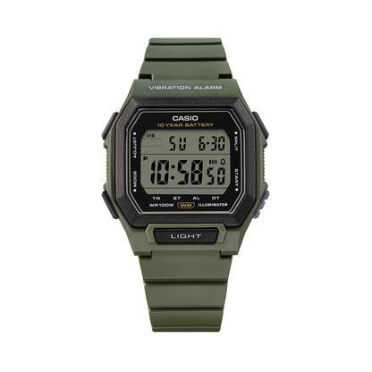CASIO COLLECTION ILLUMINATOR 10 GADU BATERIJA - ARMIJAS ZAĻA W-738H-3AVEF
