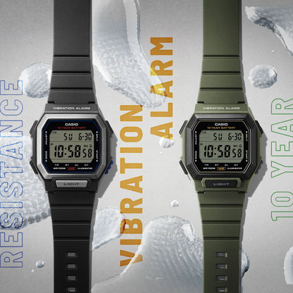 CASIO COLLECTION ILLUMINATOR 10 GADU BATERIJA - ARMIJAS ZAĻA W-738H-3AVEF
