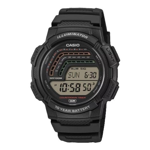 CASIO SPORT ILLUMINATOR - 10 YEARS BATTERY - BLACK WS-1800-1AVEF