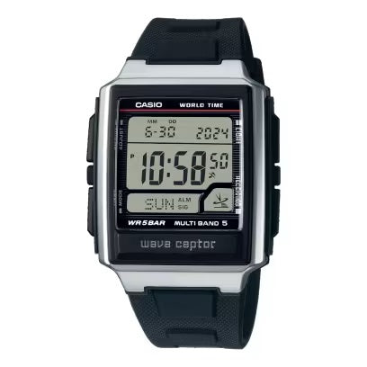 CASIO WAVE CEPTOR - PASAULES LAIKS, RADIOWVADĀMS, Radiosignāla uztvērējs (ES. ASV. Japāna) WV-59R-1AEF
